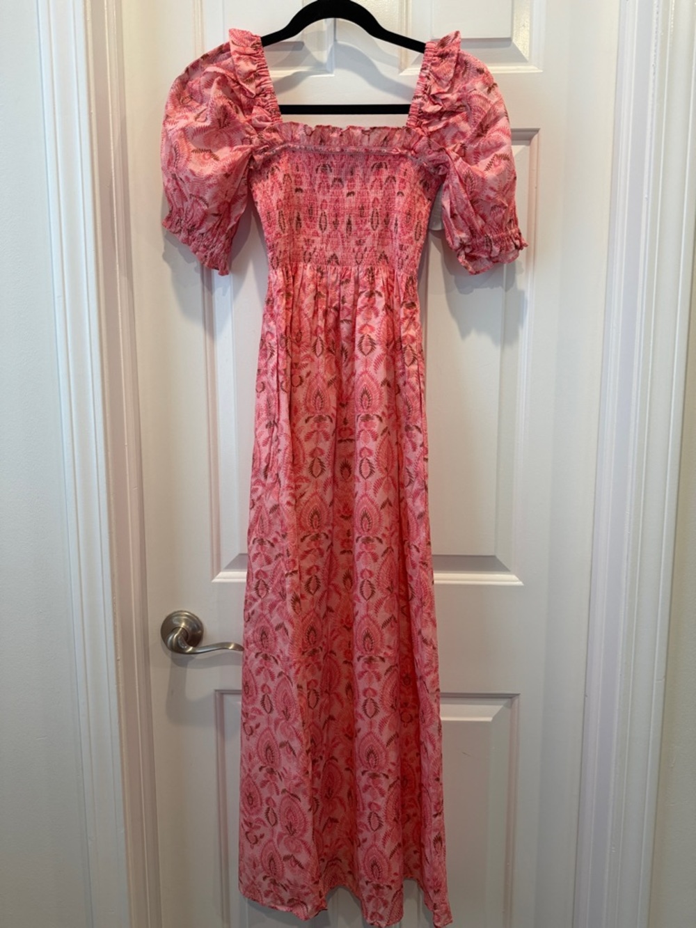 Hill House Scarlett Nap Dress pink palm ikat xxs matching girl sold separately - Picture 5 of 9